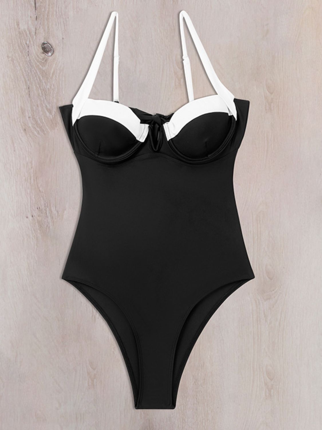 Tied Adjustable Strap One-Piece Swimwear